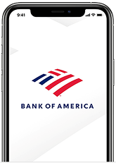 Bank of America mobile app on phone